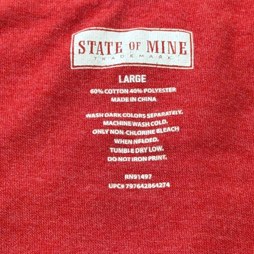 State of Mine USA Graphic T-Shirt Mens Large Red Good American Flag Cotton Blend - Picture 3 of 8